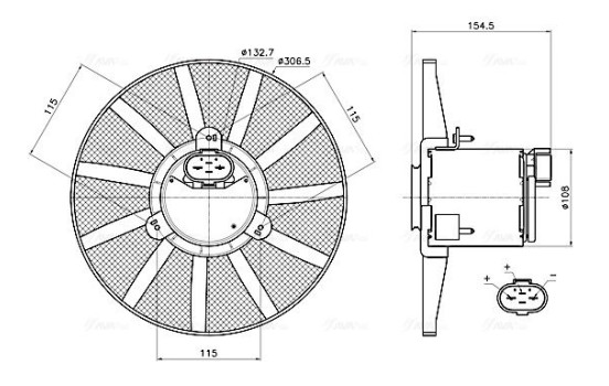 Cooling Fan Wheel VN7443 Ava Quality Cooling