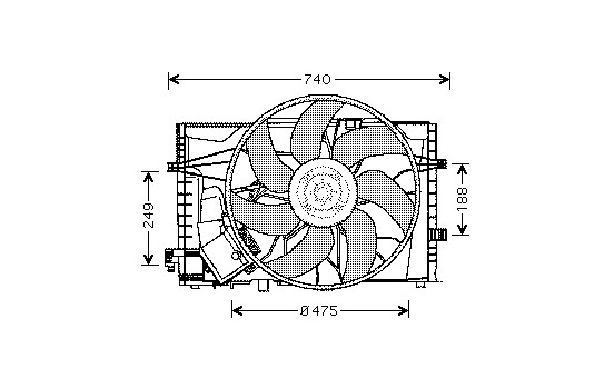 Fan, radiator 3032746 International Radiators, Image 2