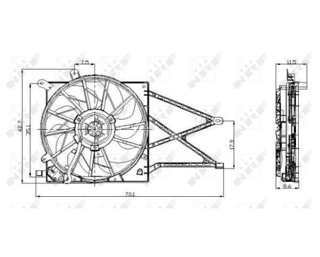 Fan, radiator 47015 NRF, Image 2