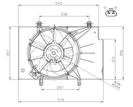 Fan, radiator 47957 NRF
