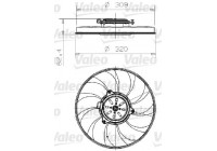 Fan, radiator 696001 Valeo