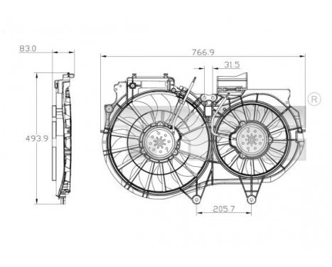 Fan, radiator 802-0053 TYC, Image 2