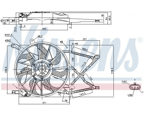 Fan, radiator 85154 Nissens, Image 7