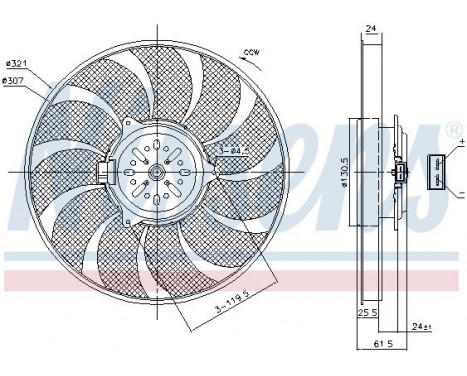 Fan, radiator 85786 Nissens, Image 6