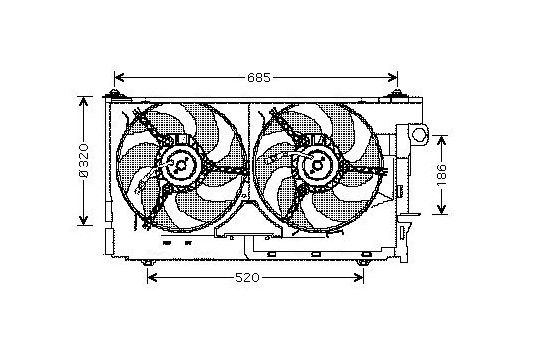 Fan, radiator CN7522 Ava Quality Cooling