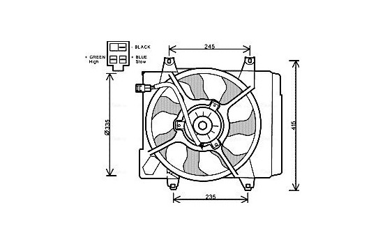 Fan, radiator KA7521 Ava Quality Cooling