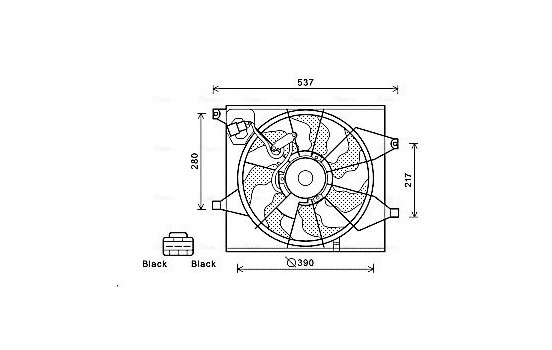 Fan, radiator KA7524 Ava Quality Cooling