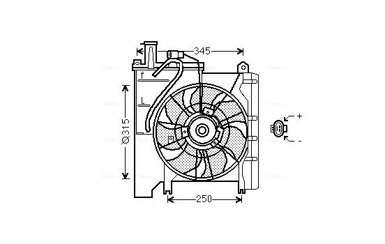 Fan, radiator TO7553 Ava Quality Cooling