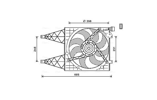 Fan, radiator VN7532 Ava Quality Cooling