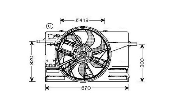 Fan, radiator VO7508 Ava Quality Cooling