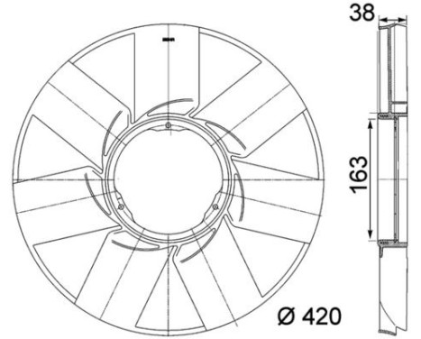 Fan Wheel, engine cooling BEHR *** PREMIUM LINE *** CFW 38 000P Mahle, Image 4