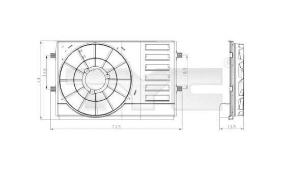 Support, cooling fan 837-0034-1 TYC