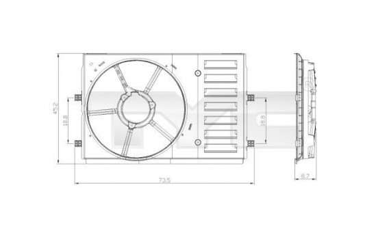 Support, cooling fan 837-0035-1 TYC