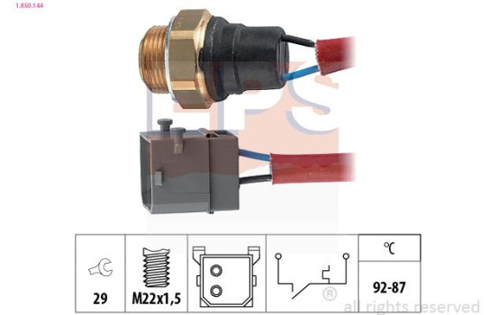 Temperature Switch, radiator fan 1.850.144 EPS Facet