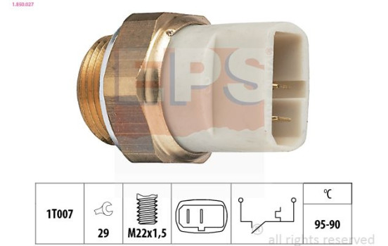 Temperature Switch, radiator fan Made in Italy - OE Equivalent 1.850.027 EPS Facet