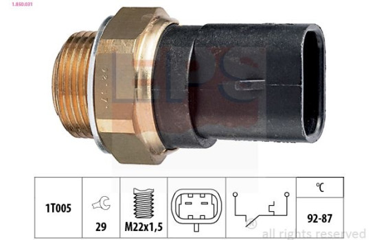 Temperature Switch, radiator fan Made in Italy - OE Equivalent 1.850.031 EPS Facet