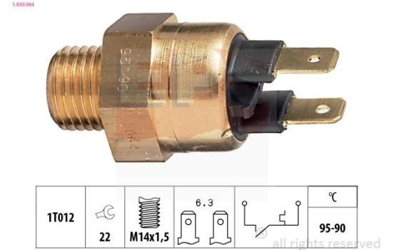 Temperature Switch, radiator fan Made in Italy - OE Equivalent 1.850.064 EPS Facet