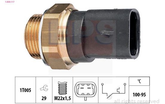 Temperature Switch, radiator fan Made in Italy - OE Equivalent 1.850.117 EPS Facet