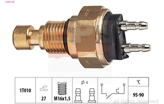 Temperature Switch, radiator fan Made in Italy - OE Equivalent 1.850.139 EPS Facet