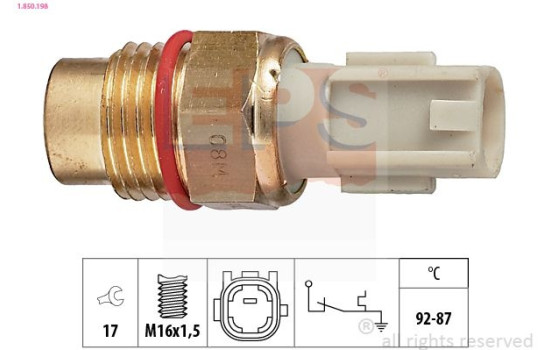 Temperature Switch, radiator fan Made in Italy - OE Equivalent 1.850.198 EPS Facet