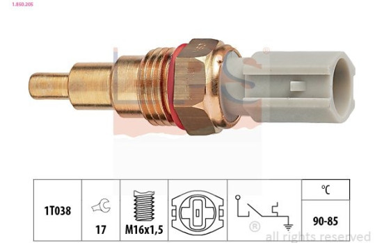 Temperature Switch, radiator fan Made in Italy - OE Equivalent 1.850.205 EPS Facet