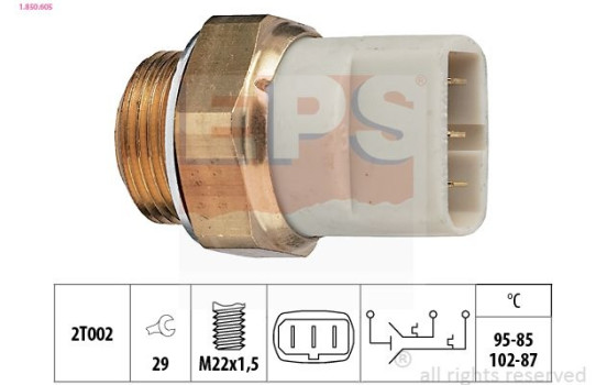 Temperature Switch, radiator fan Made in Italy - OE Equivalent 1.850.605 EPS Facet