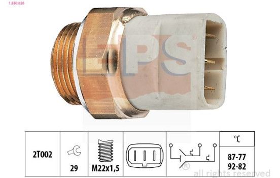 Temperature Switch, radiator fan Made in Italy - OE Equivalent 1.850.626 EPS Facet