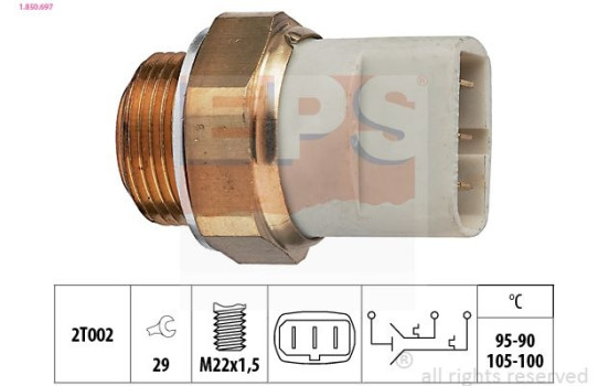 Temperature Switch, radiator fan Made in Italy - OE Equivalent 1.850.697 EPS Facet