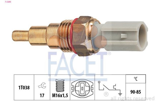 Temperature Switch, radiator fan Made in Italy - OE Equivalent 7.5205 Facet