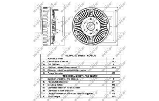 Clutch, radiator fan 49434 NRF