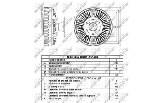 Clutch, radiator fan 49436 NRF