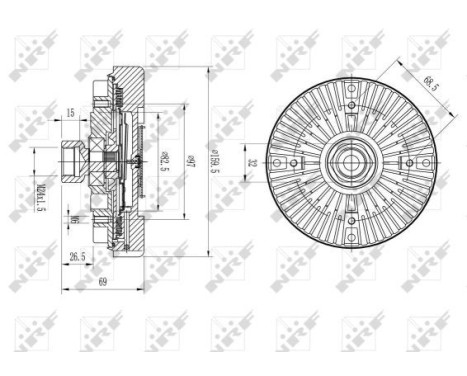 Clutch, radiator fan 49611 NRF, Image 5