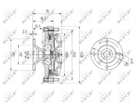 Clutch, radiator fan 49637 NRF, Image 2