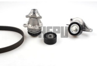 Water Pump + V-Ribbed Belt Kit