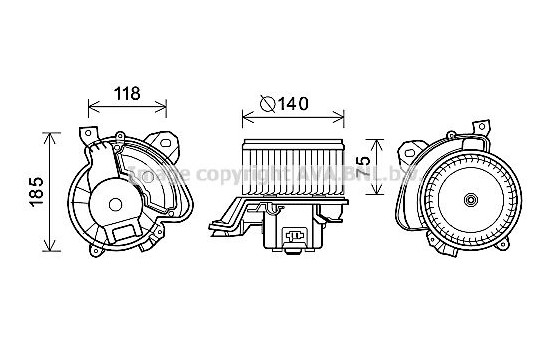 Electric Motor, interior blower AL8134 Ava Quality Cooling