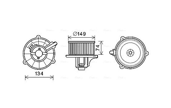 Electric Motor, interior blower KA8225 Ava Quality Cooling