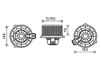 Electric Motor, interior blower KA8243 Ava Quality Cooling