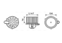 Electric Motor, interior blower KA8248 Ava Quality Cooling