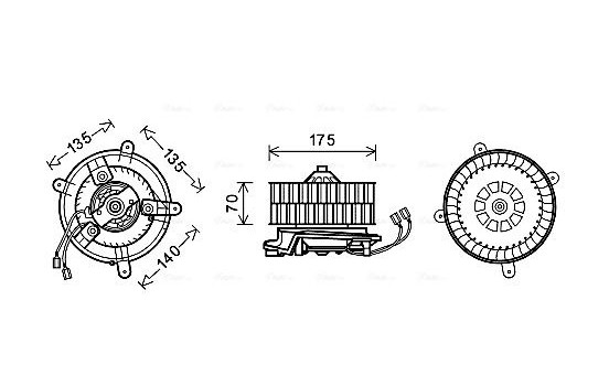 Electric Motor, interior blower MS8609 Ava Quality Cooling