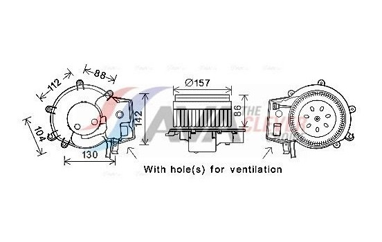 Electric Motor, interior blower MS8643 Ava Quality Cooling
