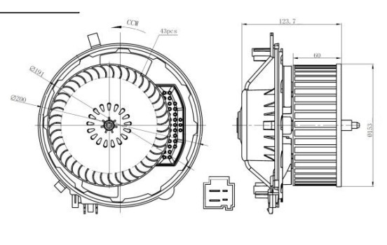 Heater fan 34283 NRF