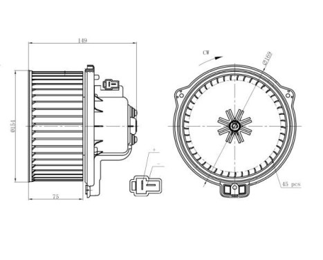 Heater fan 34301 NRF