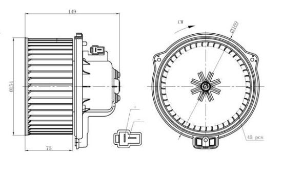 Heater fan 34301 NRF