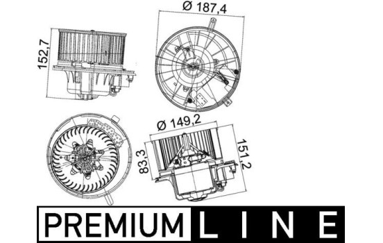 Heater fan AB 149 000P Mahle, Image 2