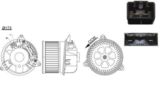 Heater fan AB 195 000S Mahle