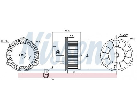 Interior Blower 87160 Nissens, Image 6