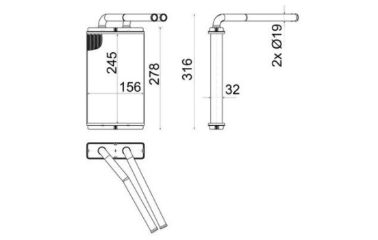 Heat Exchanger, interior heating BEHR