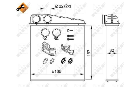 Heat Exchanger, interior heating EASY FIT