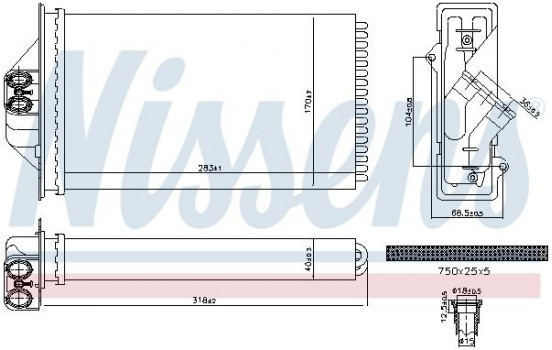 Heater radiator, interior heating