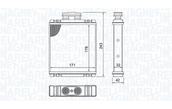 Heater radiator, interior heating